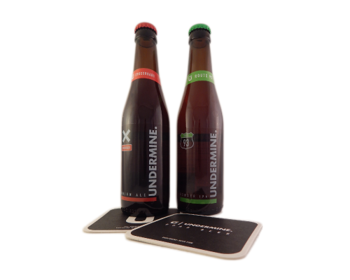 diseño de etiquetas y botella de cerveza